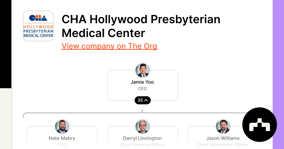 CHA Hollywood Presbyterian Medical Center Org Chart Teams