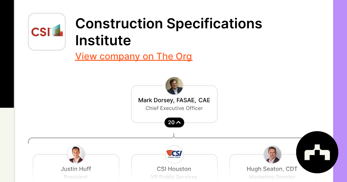 Construction Specifications Institute Org Chart, Teams, Culture