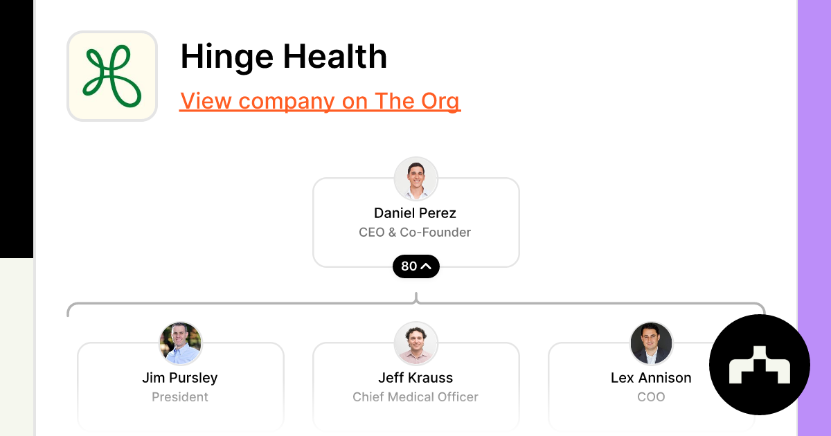 Hinge Health Org Chart, Teams, Culture & Jobs The Org