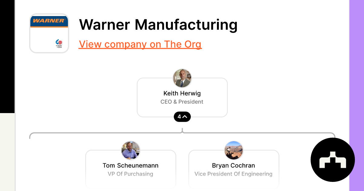 Warner Manufacturing - Org Chart, Teams, Culture & Jobs