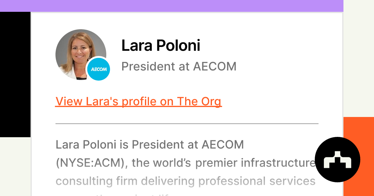 Lara Poloni is announced President of AECOM