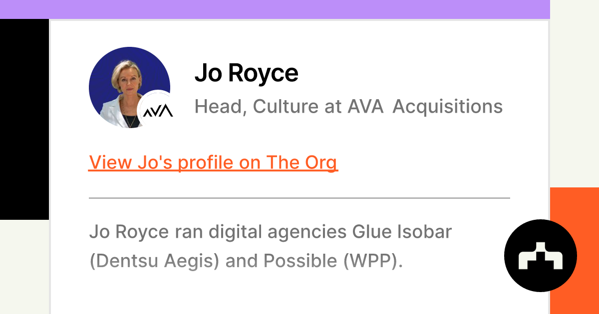 Jo Royce - Head, Culture at AVA Acquisitions