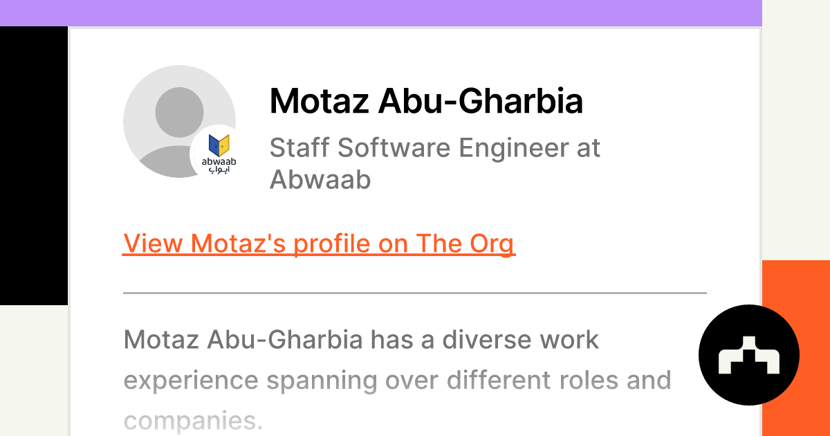 Motaz Abu-Gharbia - Staff Software Engineer - Abwaab