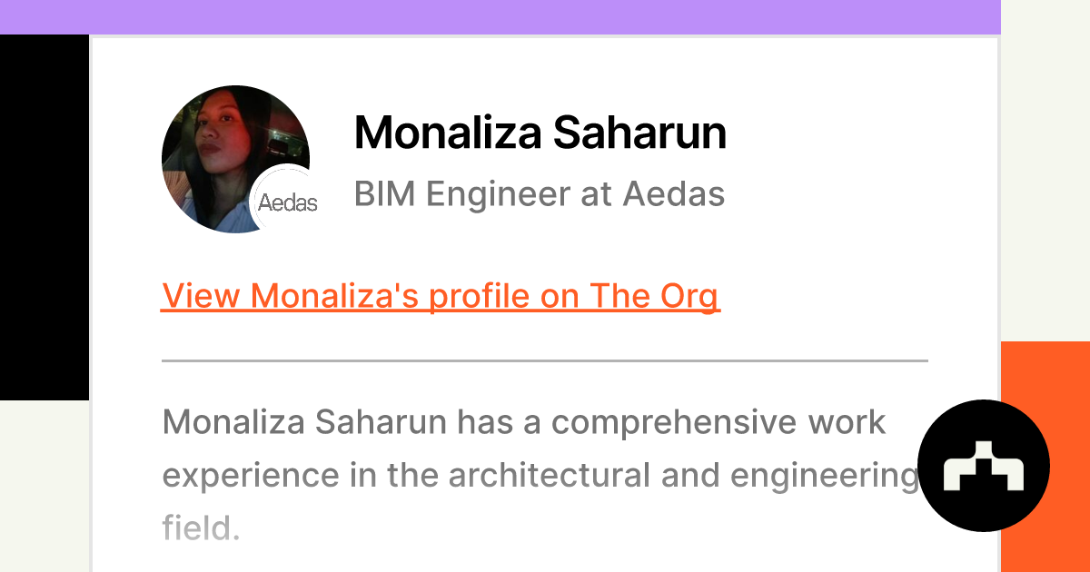 Monaliza Saharun - BIM Engineer at Aedas
