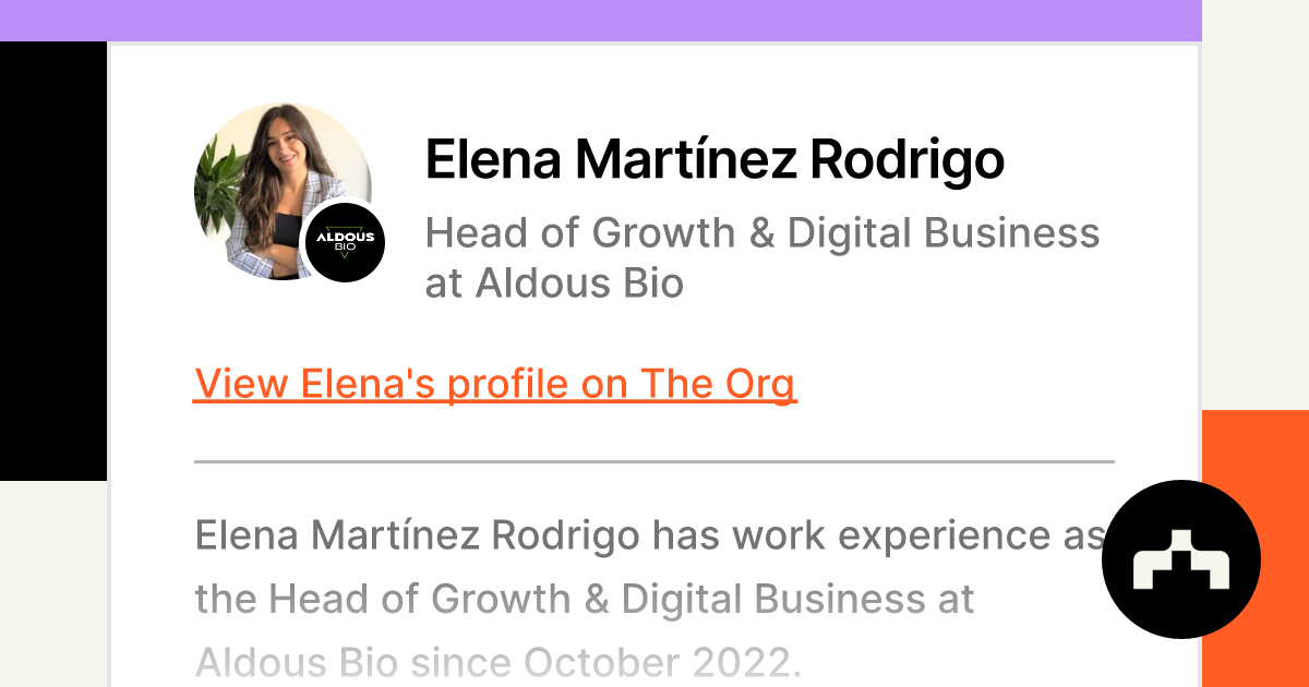 Elena Martínez Rodrigo - Head of Growth & Digital Business at Aldous Bio