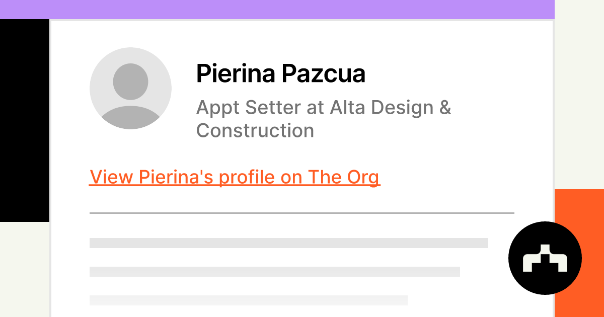 Pierina Pazcua Appt Setter at Alta Design & Construction The Org