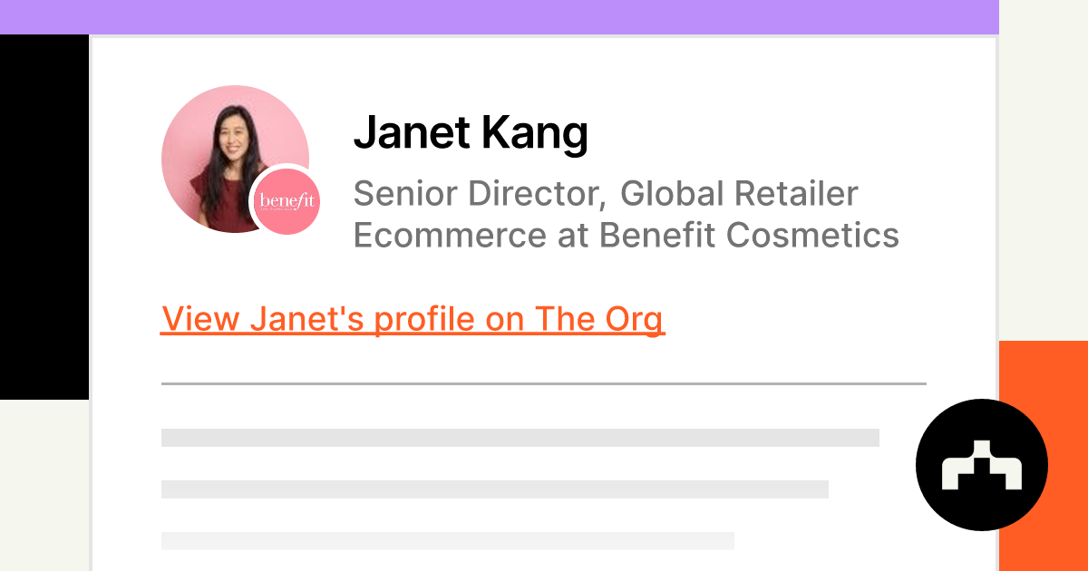 Janet Kang - Senior Director, Global Retailer Ecommerce at Benefit Cosmetics