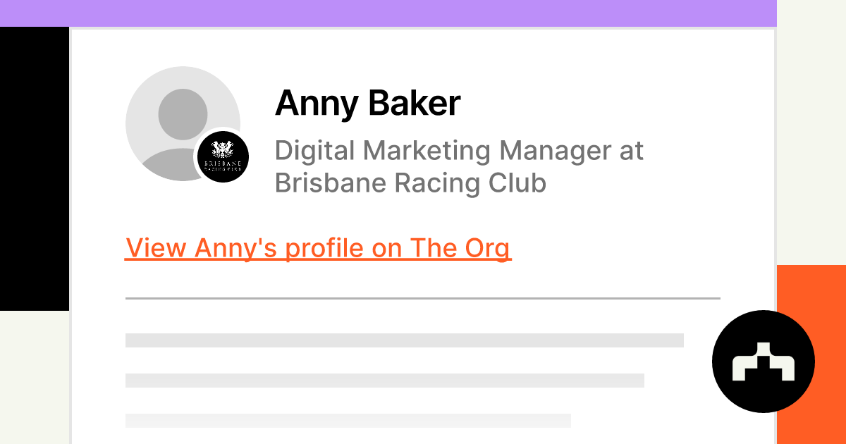 Anny Baker - Digital Marketing Manager at Brisbane Racing Club | The Org