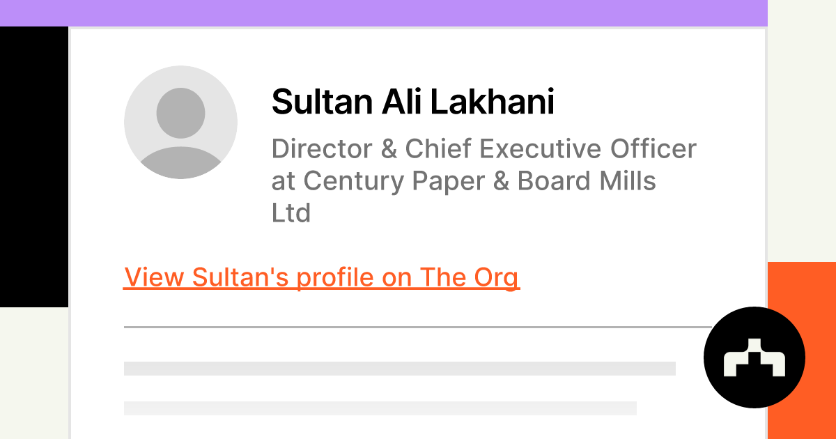 Sultan Ali Lakhani Director & Chief Executive Officer at Century