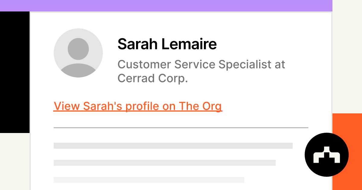 Sarah Lemaire - Customer Service Specialist at Cerrad Corp. | The Org