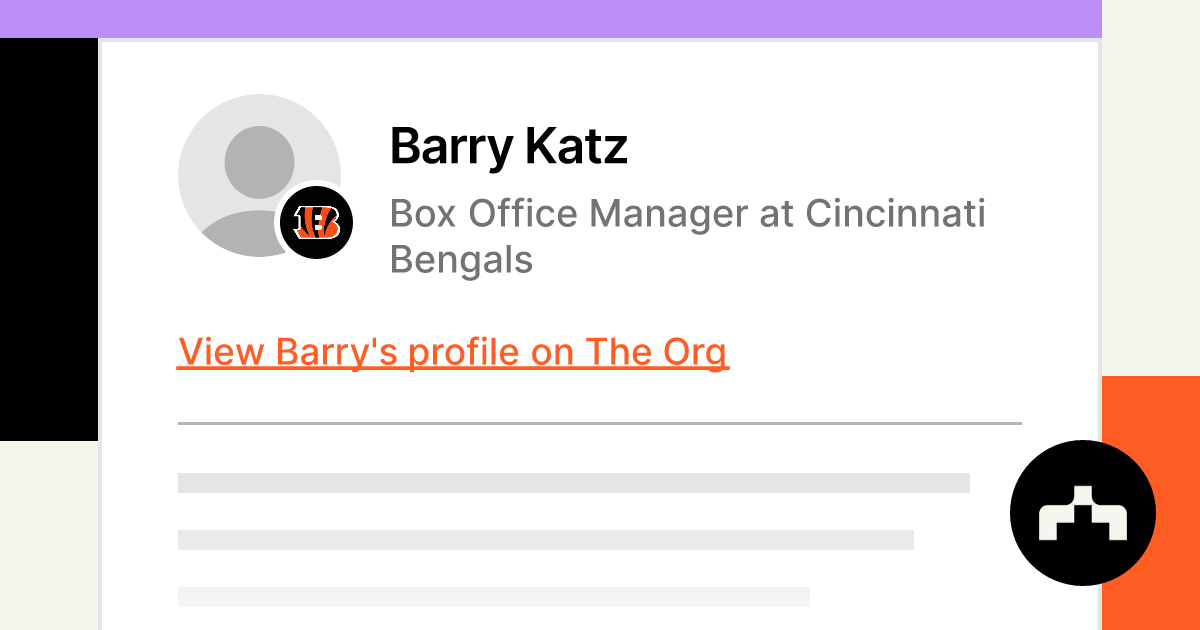 Barry Katz - Box Office Manager at Cincinnati Bengals