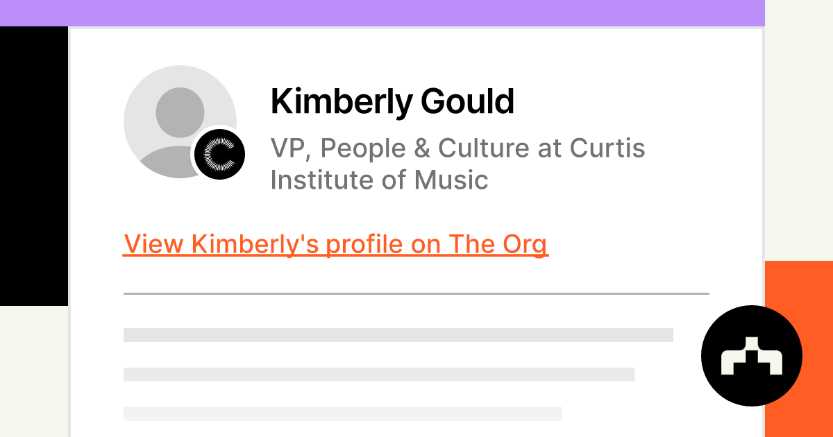 Kimberly Gould VP, People & Culture at Curtis Institute of Music