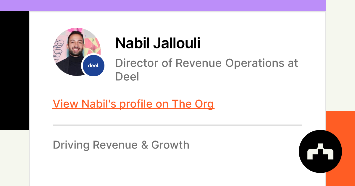 Nabil Jallouli Director of Revenue Operations at Deel The Org