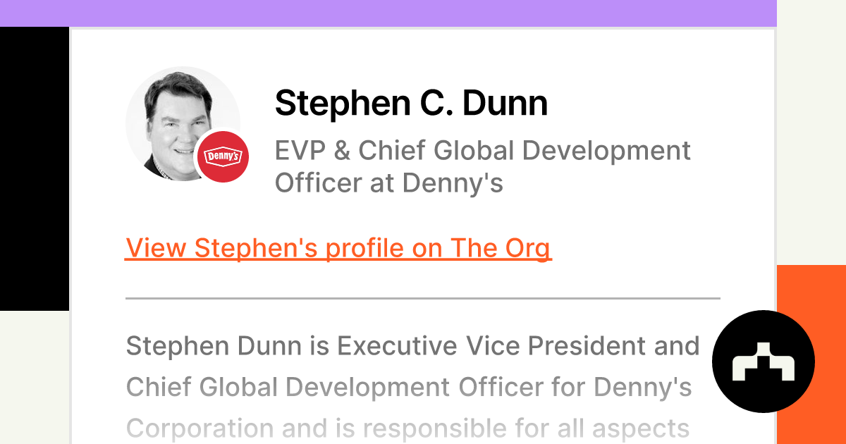 Steve Dunn - Executive Vice President & Chief Global Development Officer -  Denny's