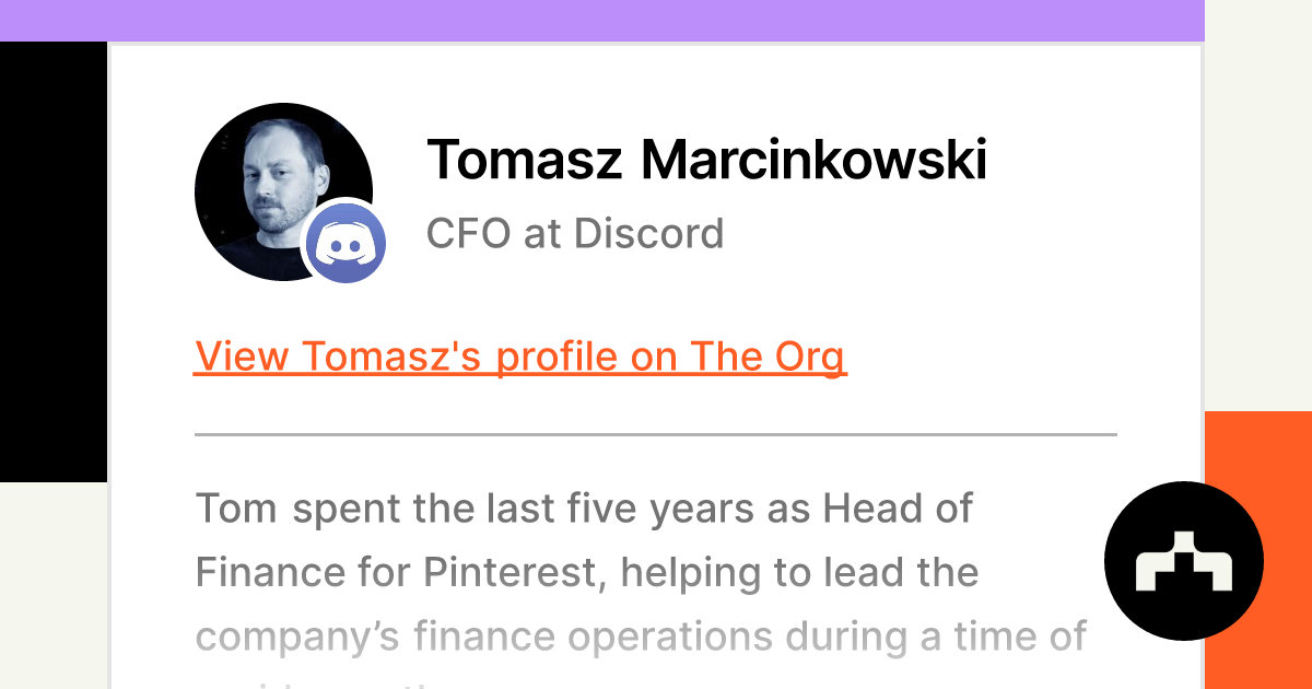 Discord Welcomes Tomasz Marcinkowski as New CFO