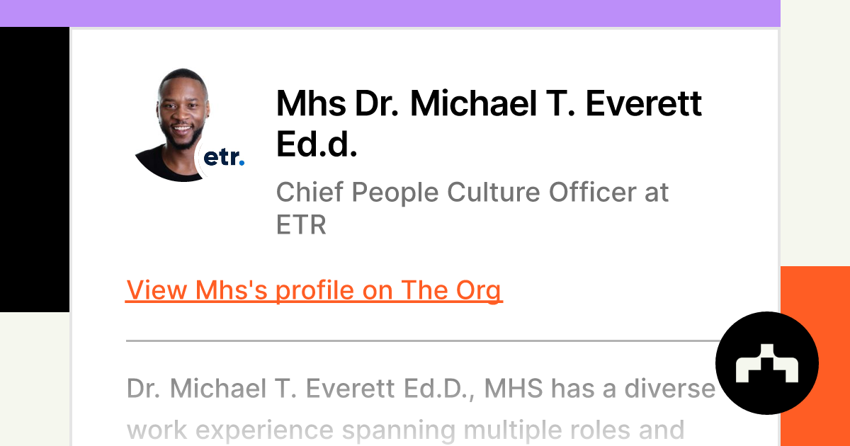 Michael Everett, MHS, EdD - ETR