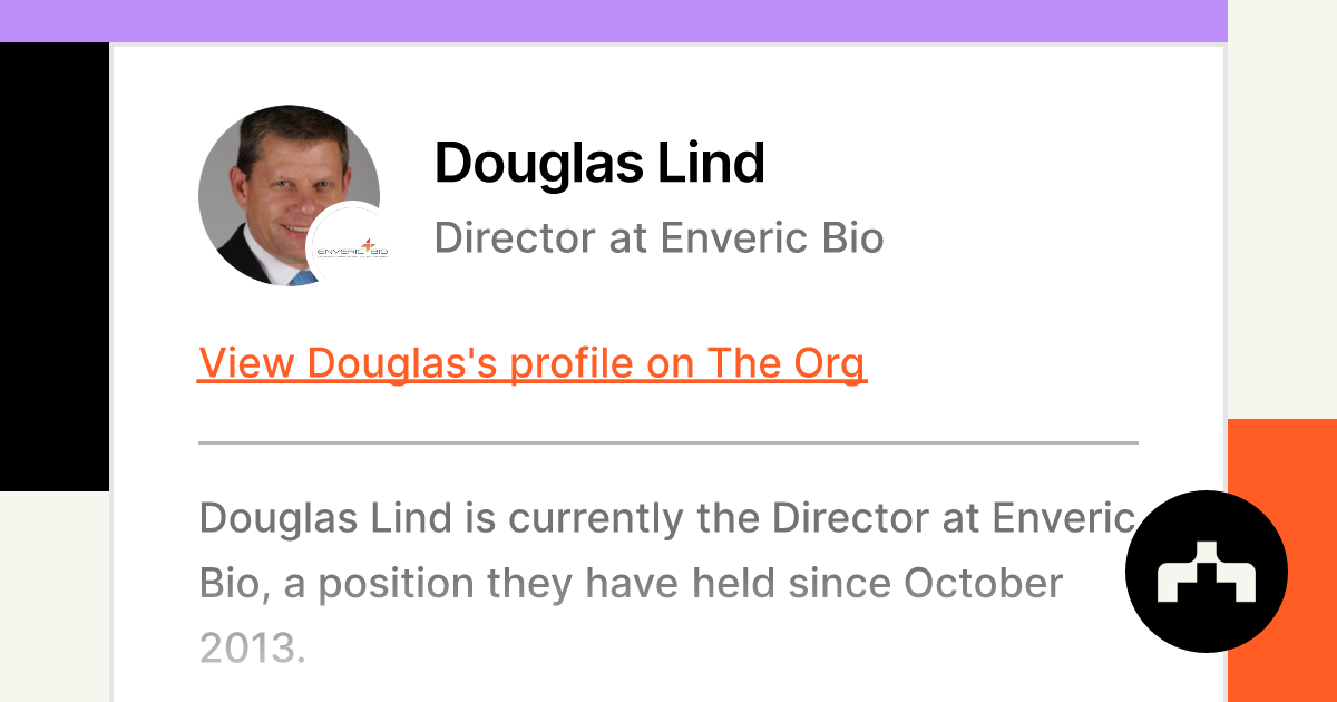 - The at Director Lind | Org Douglas Enveric Bio