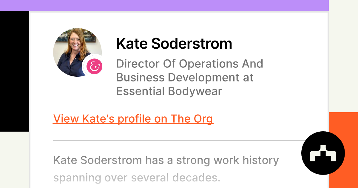Kate Soderstrom - Director Of Operations And Business Development at Essential  Bodywear