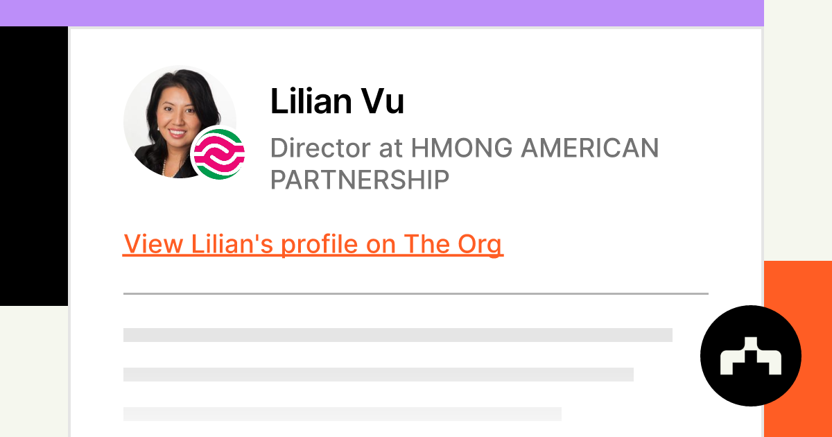 Lilian Vu - Director at HMONG AMERICAN PARTNERSHIP | The Org