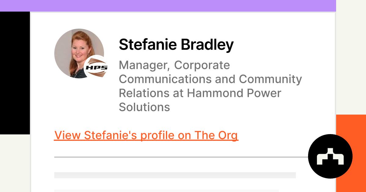 Stefanie Bradley - Manager, Corporate Communications and Community ...