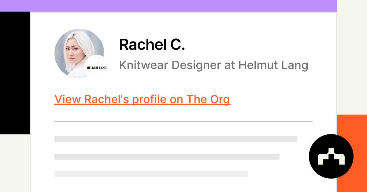 Rachel C. - Designer - HELMUT LANG