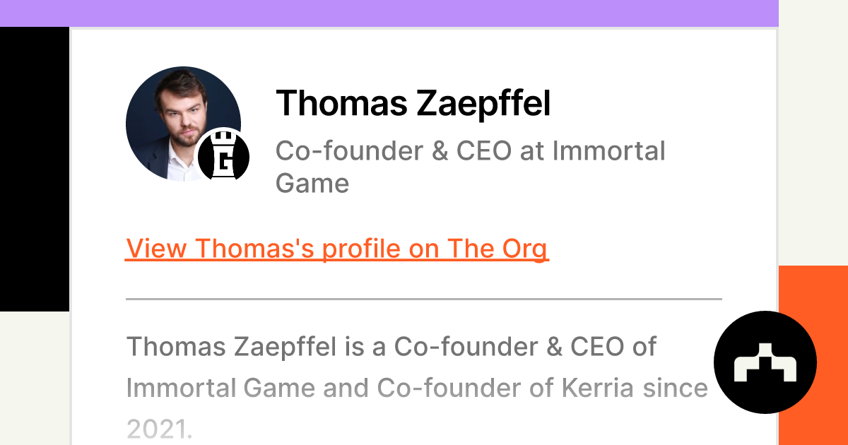 Q&A with Immortal Game CEO Thomas Zaepffel
