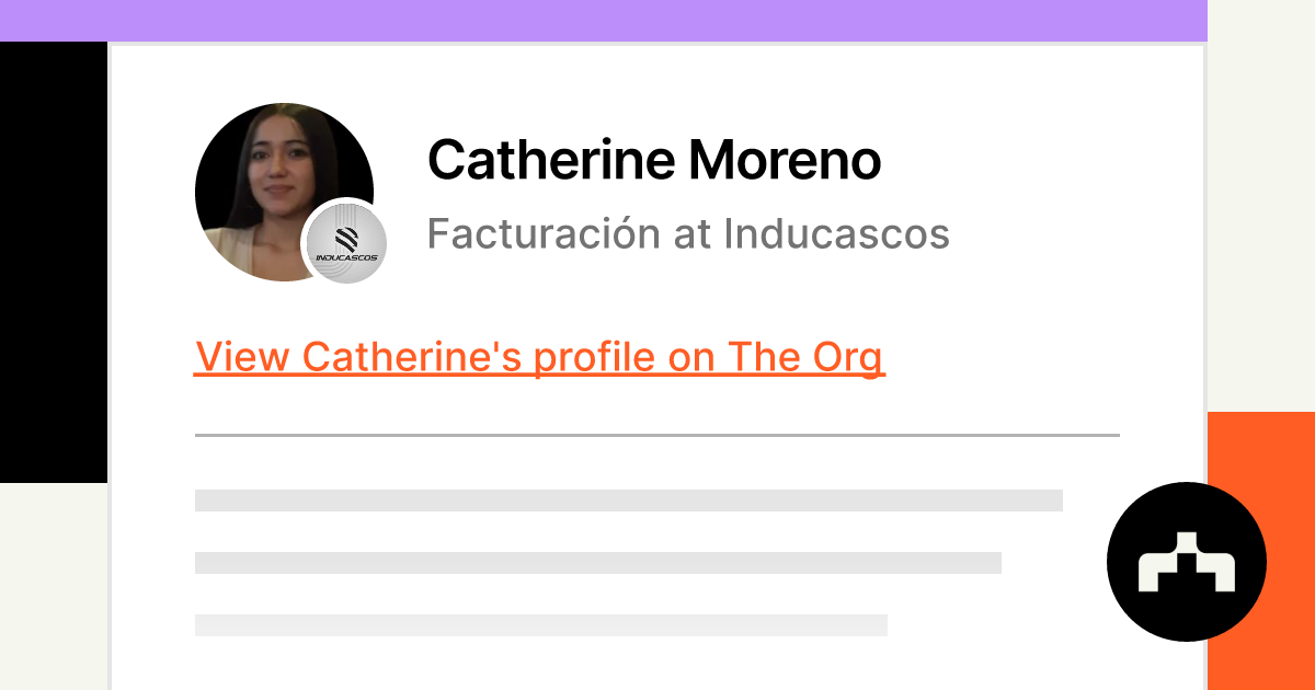 Catherine Moreno - Facturación at Inducascos | The Org