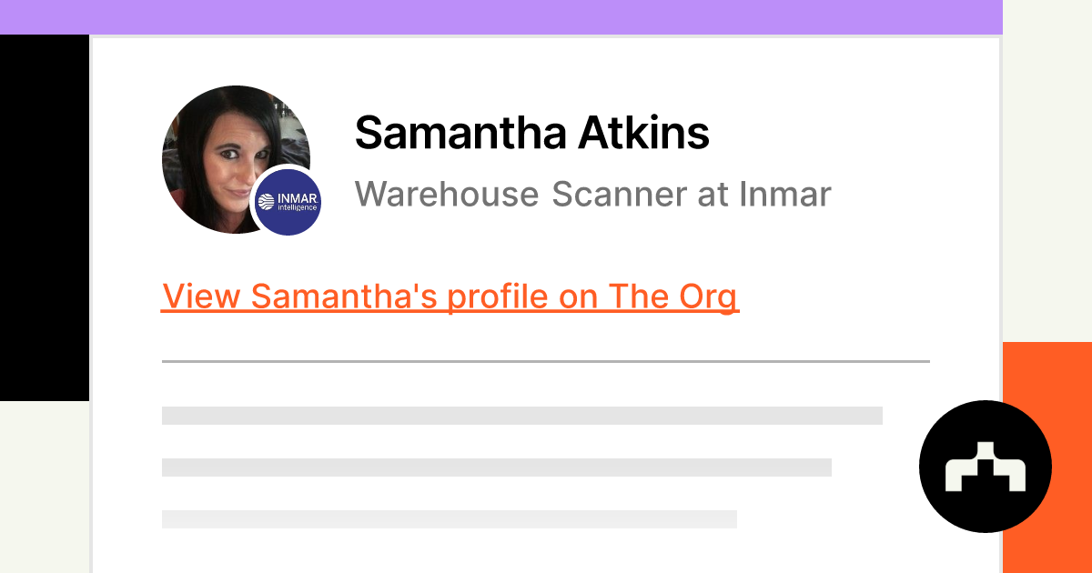 Samantha Atkins - Warehouse Scanner at Inmar | The Org