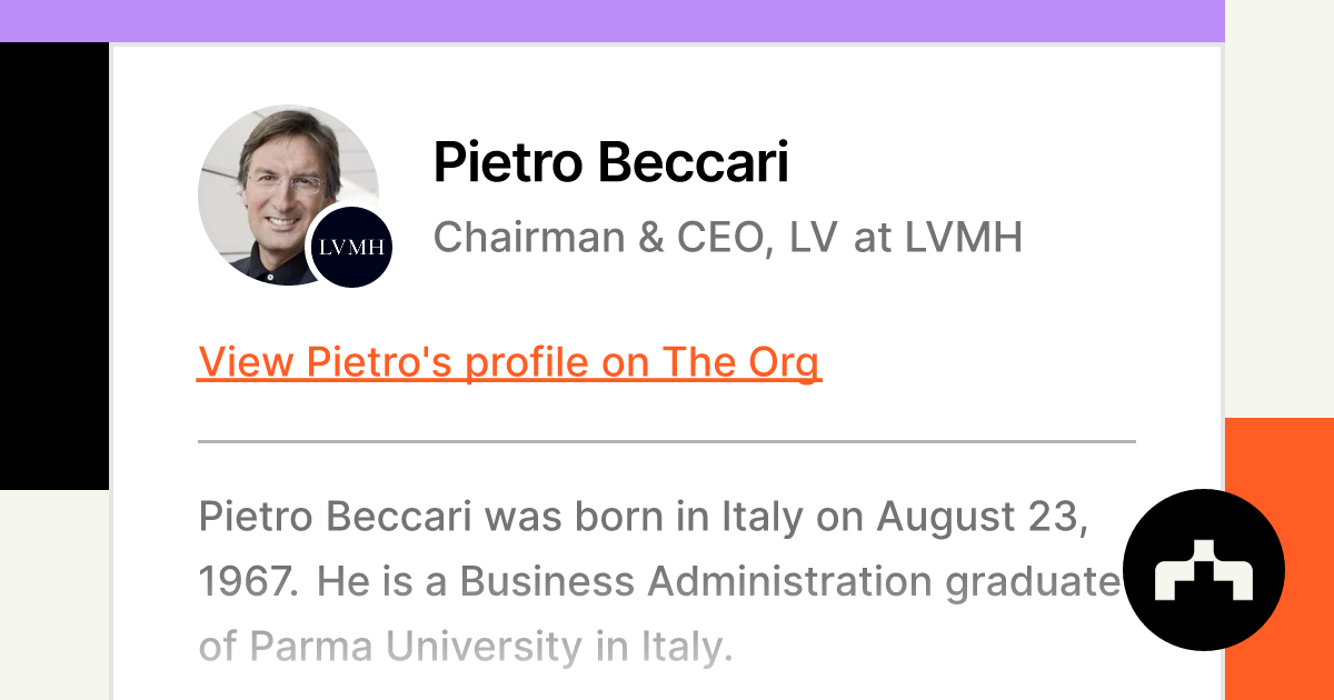 Pietro Beccari - Chairman & CEO, LV at LVMH