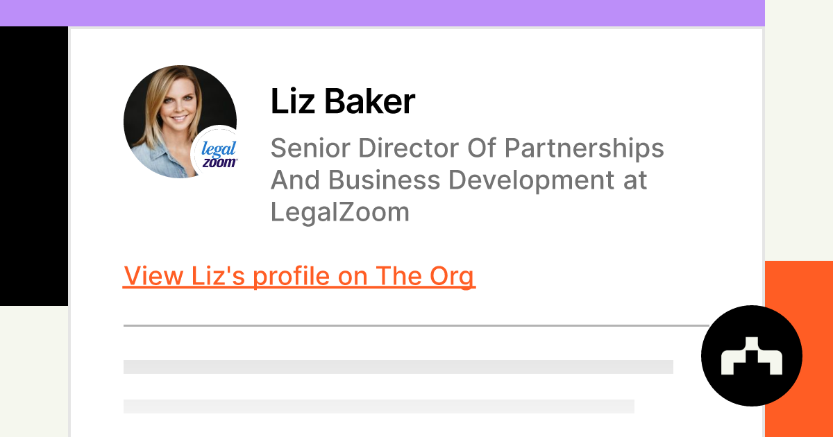 Liz Baker - Senior Director Of Partnerships And Business Development at  LegalZoom