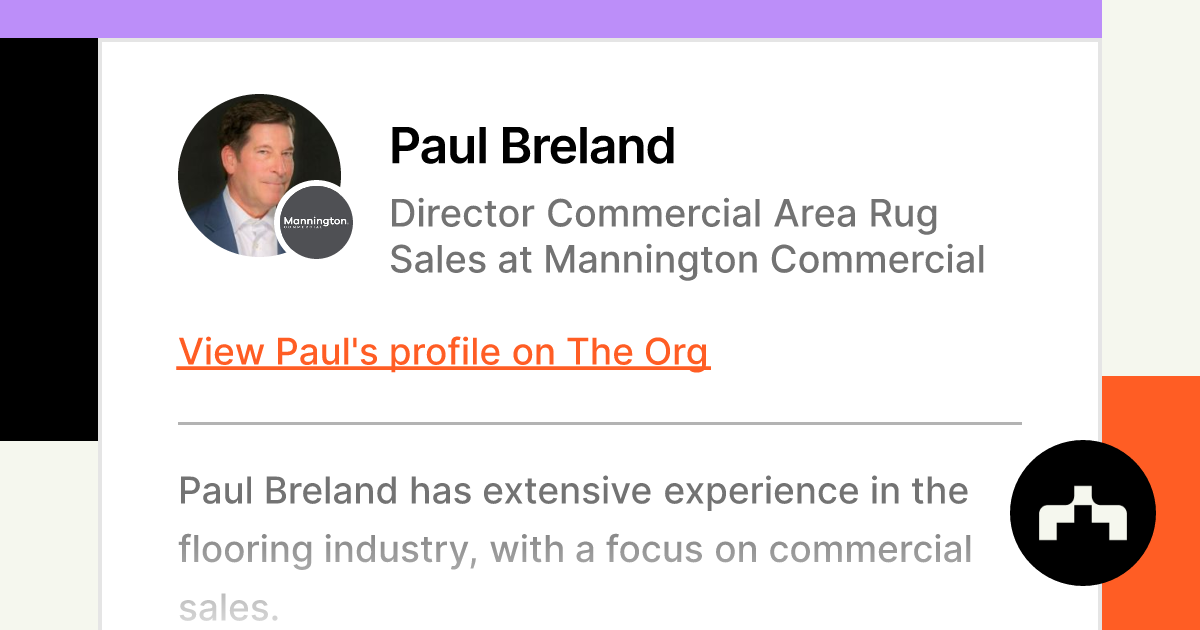 Paul Breland Director Commercial Area Rug Sales at Mannington