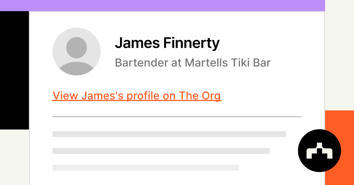 James Finnerty Bartender at Martells Tiki Bar The Org