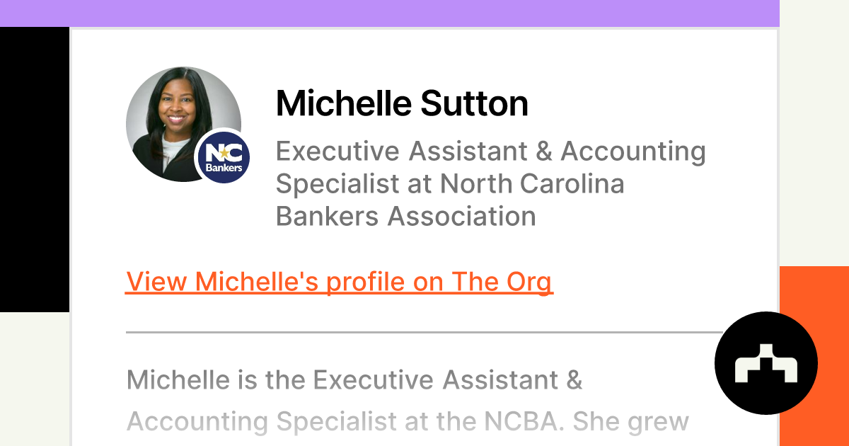 Michelle Sutton Executive Assistant And Accounting Specialist At North Carolina Bankers