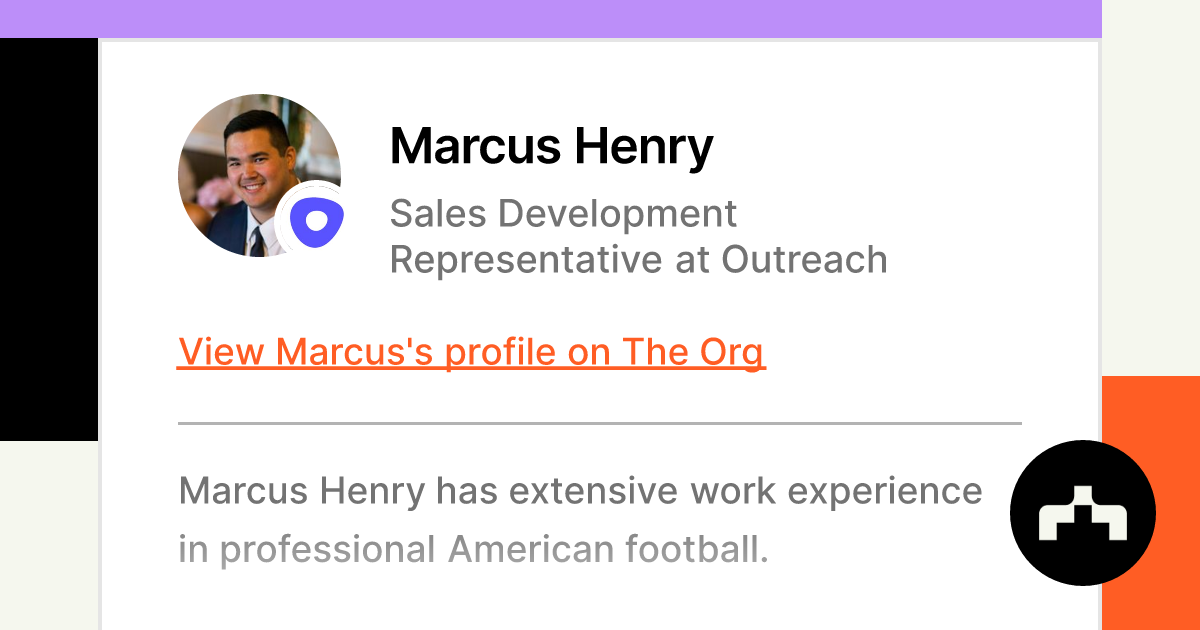 Marcus Henry - Sales Development Representative - Outreach