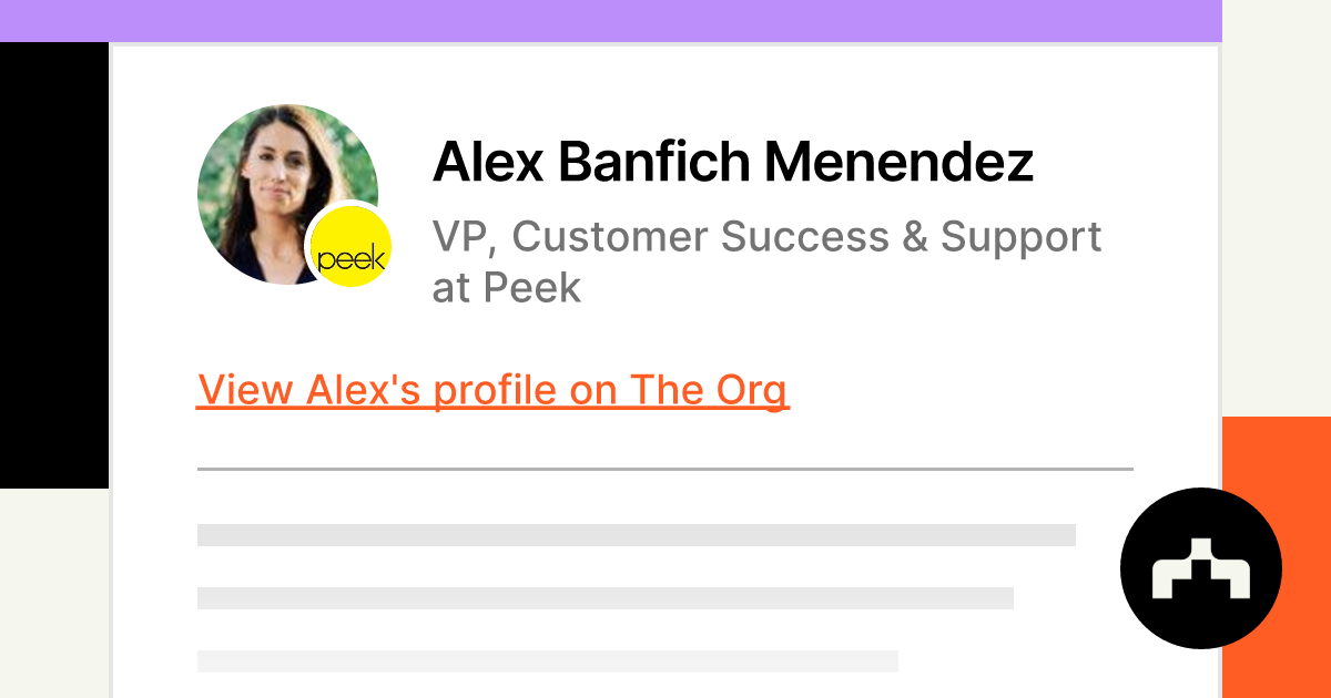 Alex Banfich Menendez Vp Customer Success And Support At Peek The Org