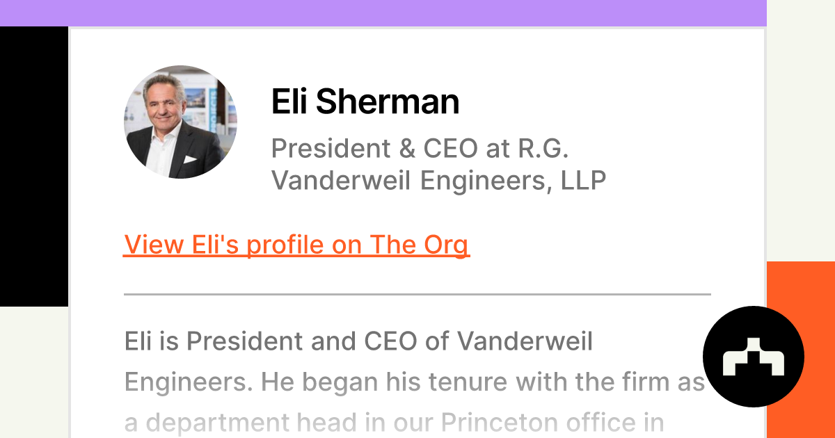 Eli Sherman - President & CEO - Vanderweil Engineers
