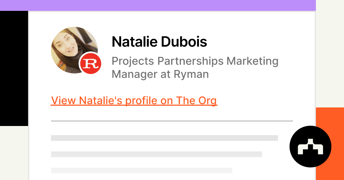 Natalie Dubois - Projects Partnerships Marketing Manager at Ryman | The Org