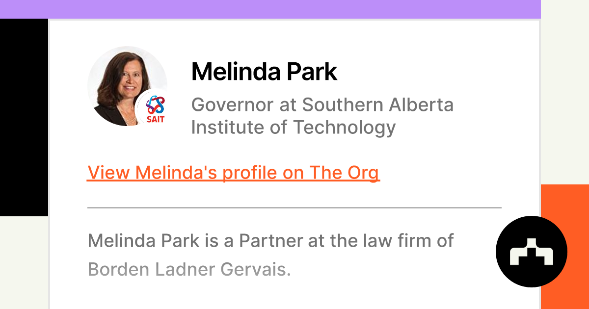 Melinda Park - Governor at Southern Alberta Institute of Technology ...