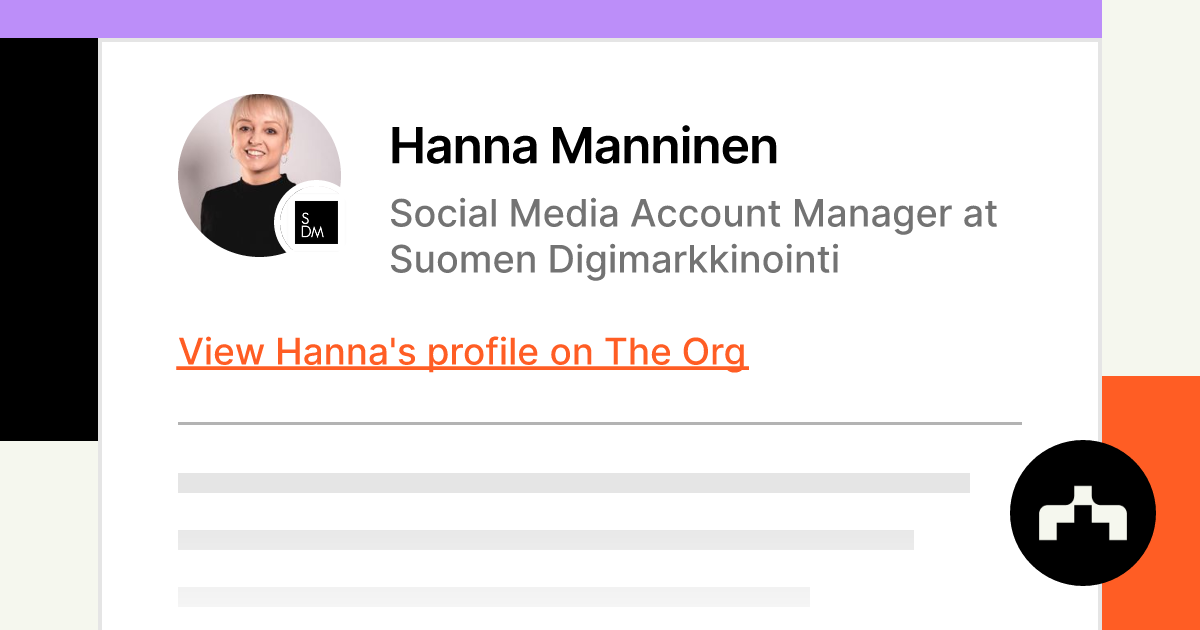 Hanna Manninen - Social Media Account Manager at Suomen Digimarkkinointi |  The Org