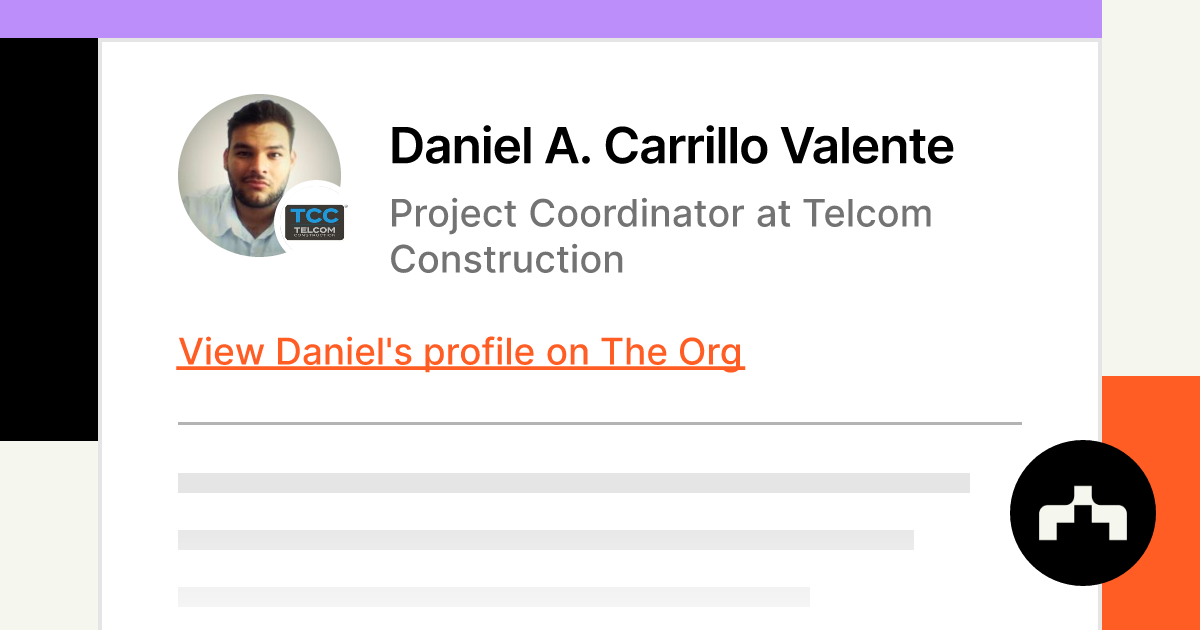 Daniel A. Carrillo Valente - Project Specialist - Telcom