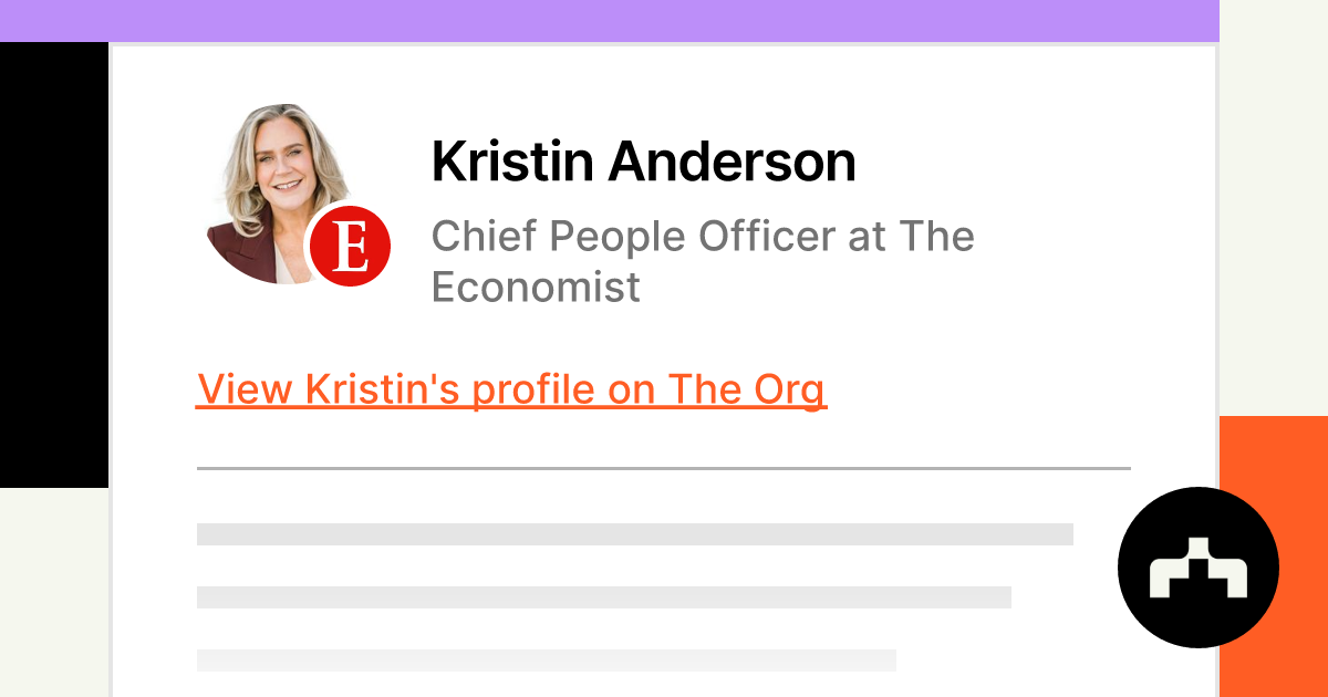 Kristin Anderson - Chief People Officer at The Economist