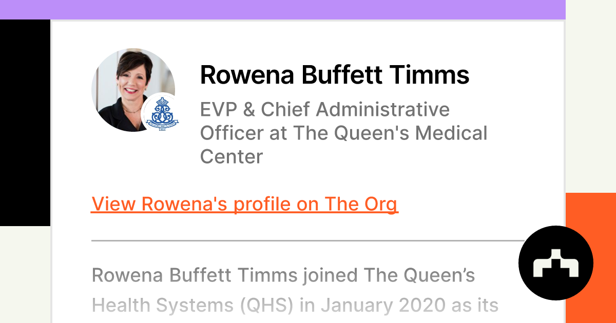 Rowena Buffett Timms – The Queen's Health System
