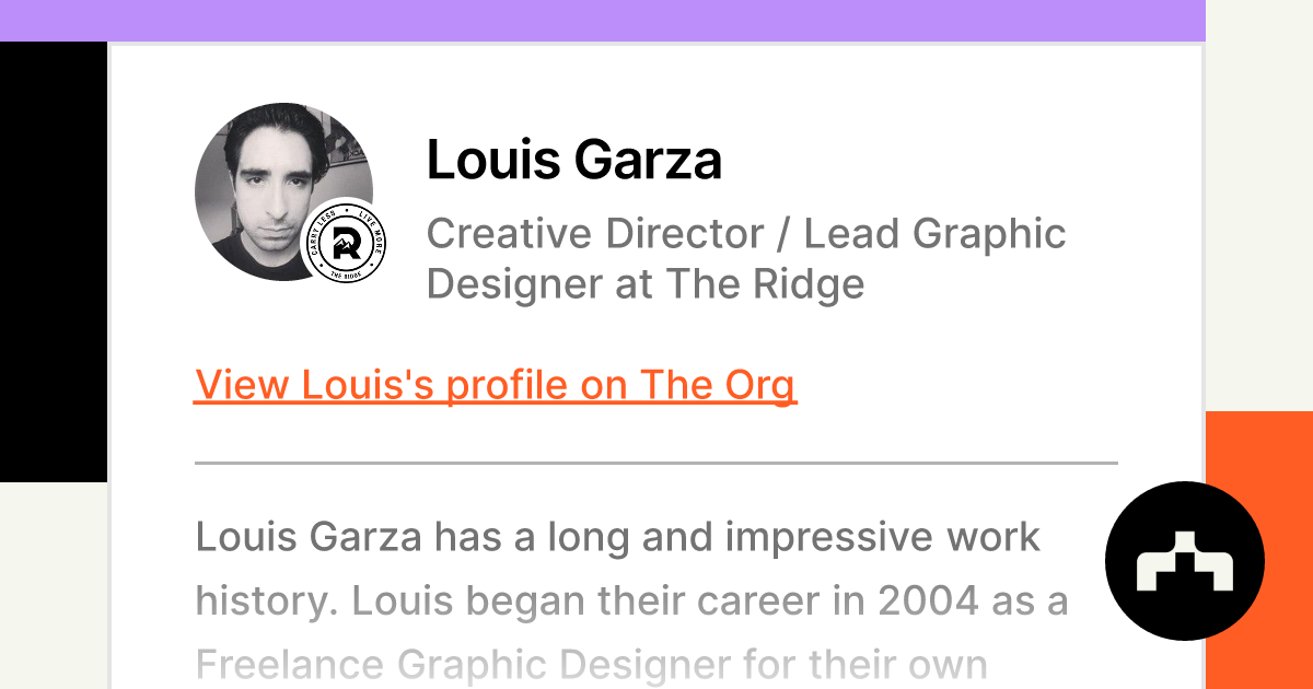 Louis Garza - Creative Director / Lead Graphic Designer at The Ridge