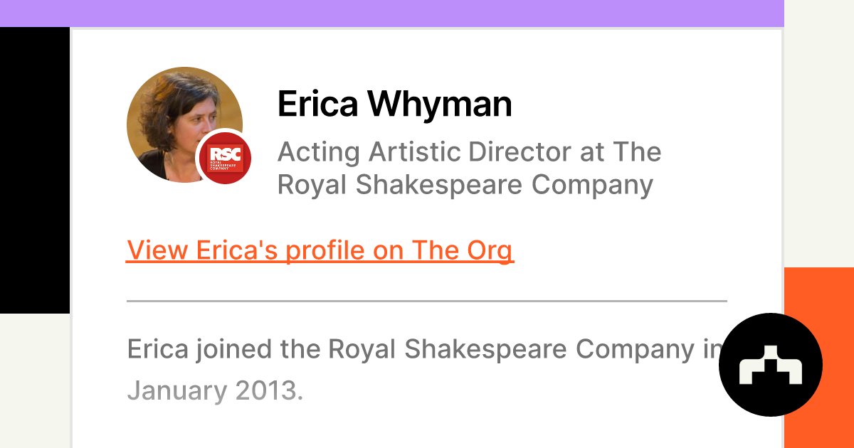 Erica Whyman Acting Artistic Director At The Royal Shakespeare Company The Org