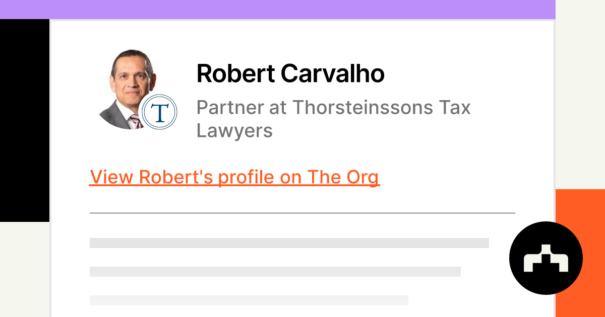 Robert Carvalho - Partner at Thorsteinssons Tax Lawyers | The Org