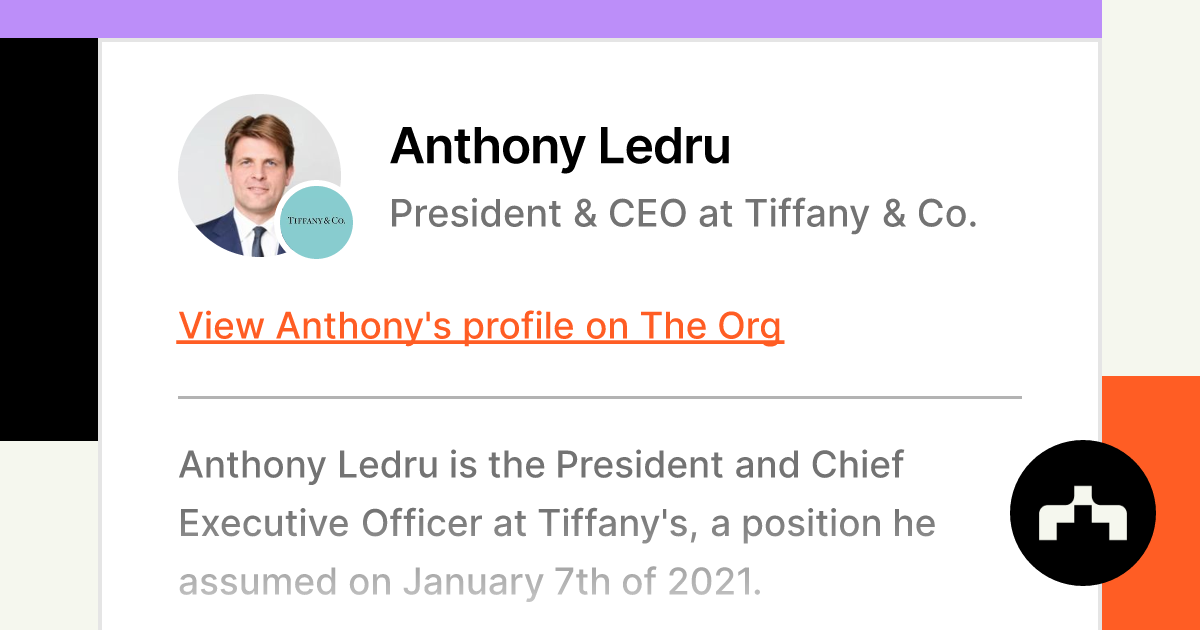 Anthony Ledru, President & Chief Executive Officer of Tiffany & Co. -  Tiffany
