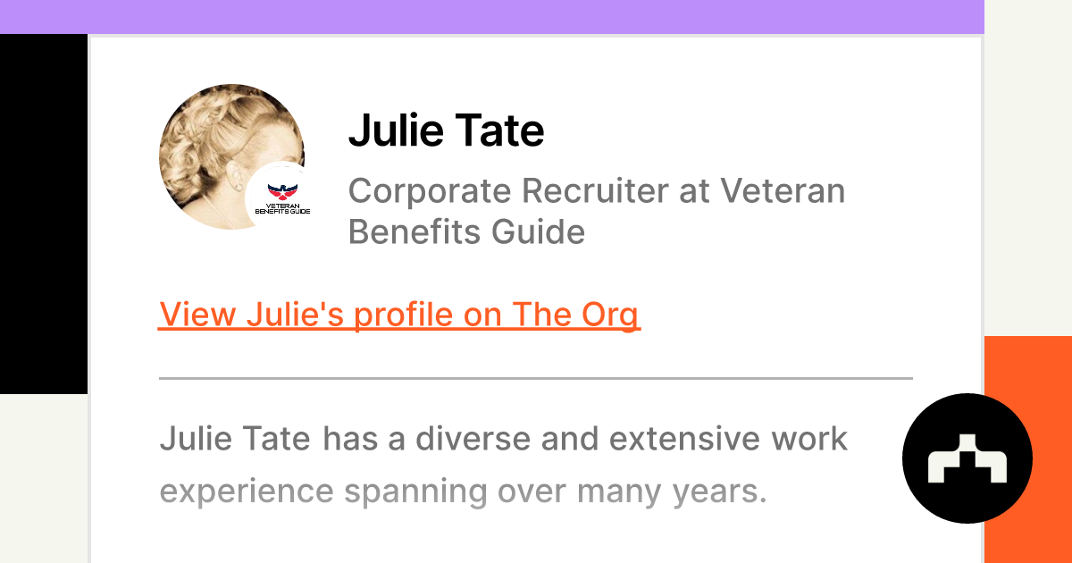Julie Tate - Corporate Recruiter at Veteran Benefits Guide | The Org