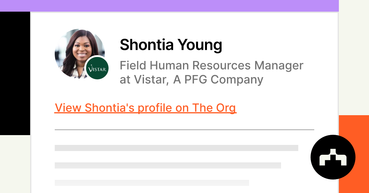 Shontia Young - Field Human Resources Manager at Vistar, A PFG