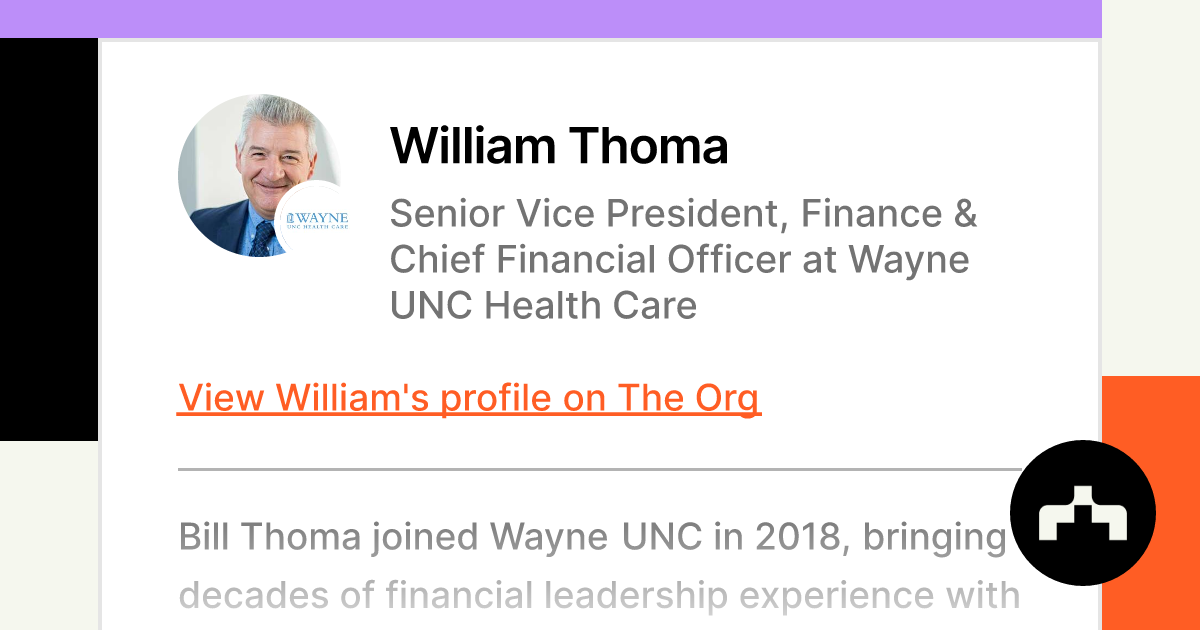 William Thoma - Senior Vice President, Finance & Chief Financial ...