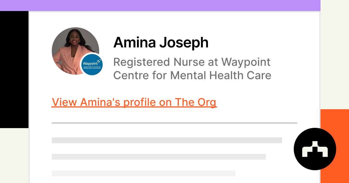 Amina Joseph - Registered Nurse at Waypoint Centre for Mental Health ...